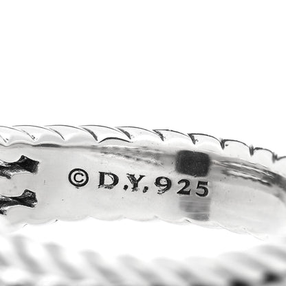 David Yurman Sterling Silver Diamond Black Onyx 10mm Petite Wheaton Ring 56 7.5 4 of 5