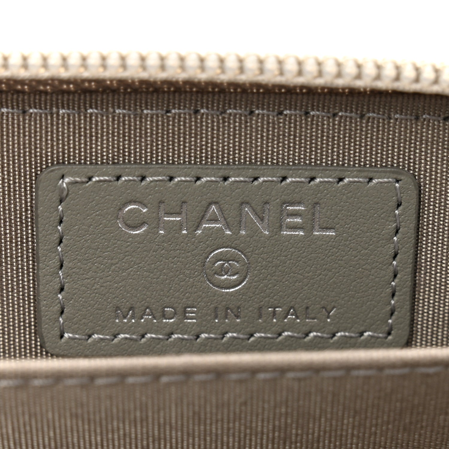 Chanel Caviar Quilted Boy Zip Around Coin Purse Wallet Grey 6 of 9