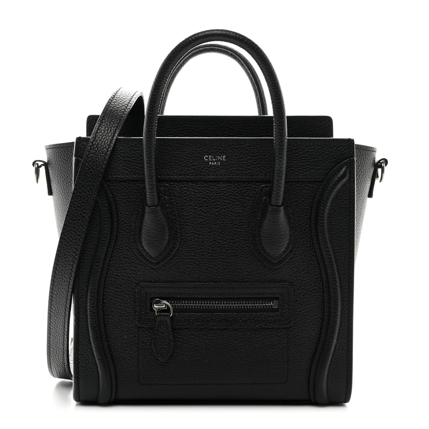 Drummed Calfskin Nano Luggage Black