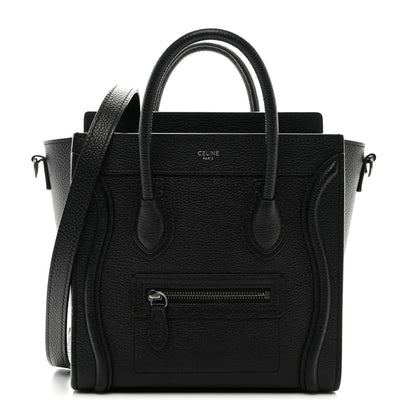 Celine Drummed Calfskin Nano Luggage Black 1 of 11