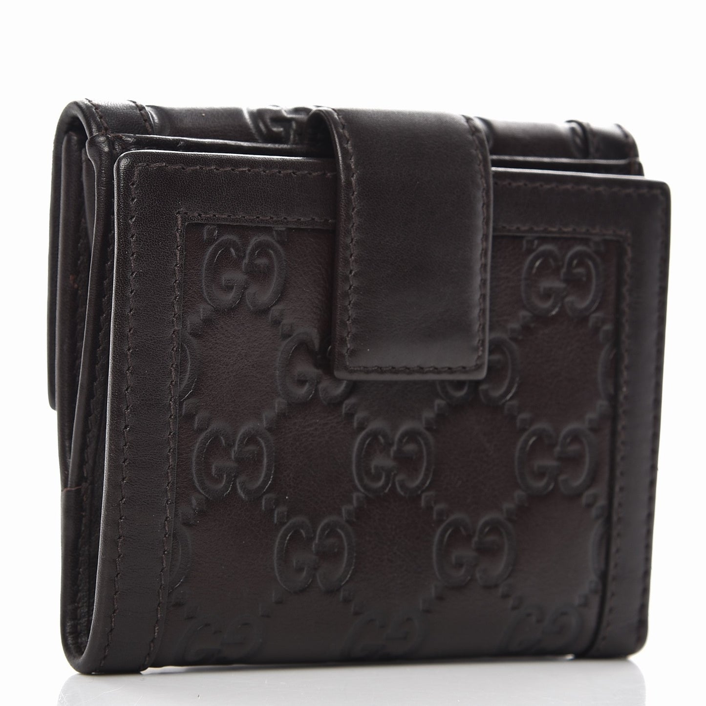 Guccissima Sukey French Flap Wallet Chocolate