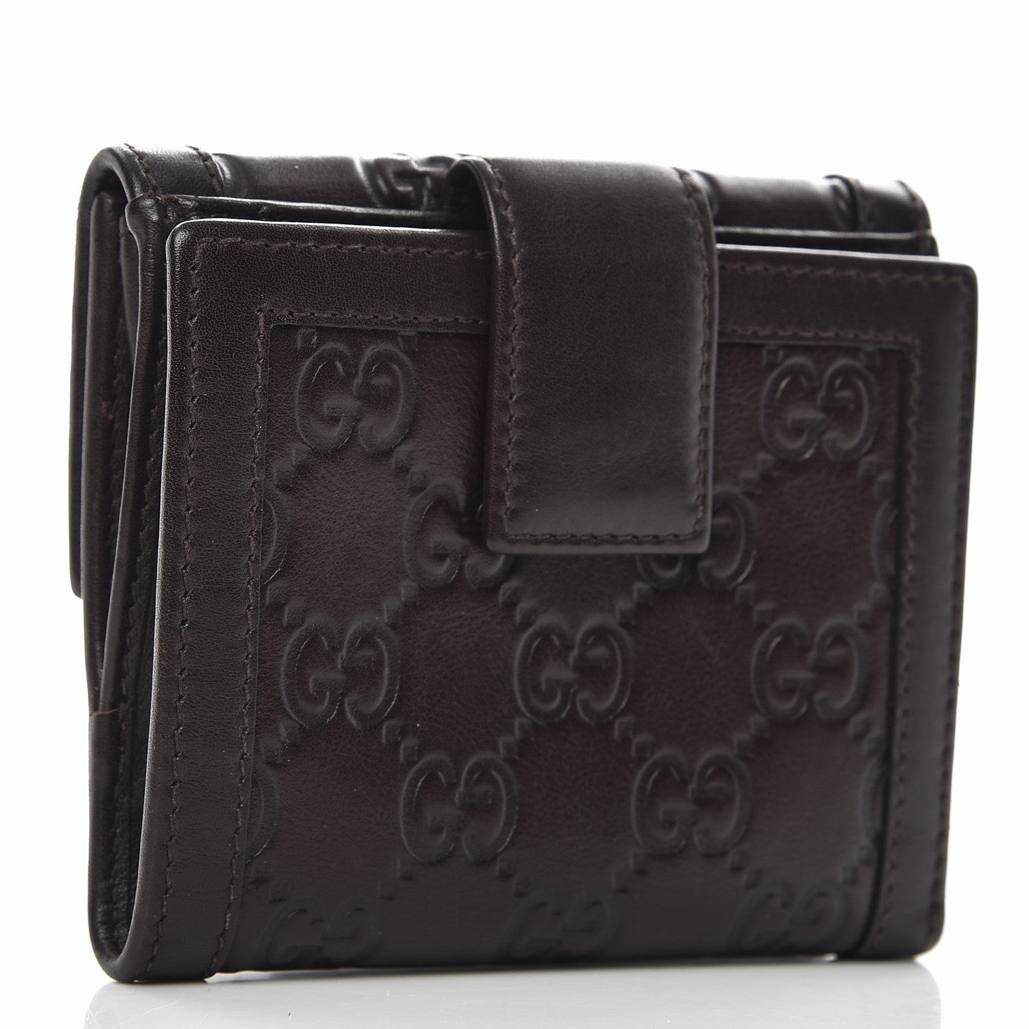 Gucci Guccissima Sukey French Flap Wallet Chocolate 3 of 9