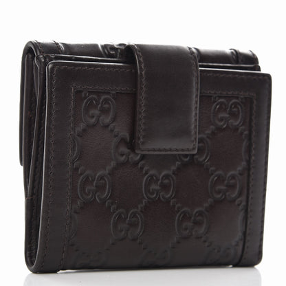 Gucci Guccissima Sukey French Flap Wallet Chocolate 3 of 9