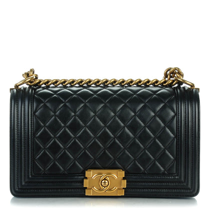 Chanel Lambskin Quilted Medium Boy Flap Black 1 of 7