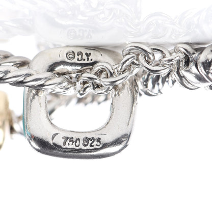 David Yurman Sterling Silver 18K Yellow Gold Turquoise Figaro Bracelet 5 of 6