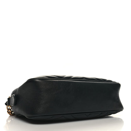 Gucci Calfskin Matelasse Small GG Marmont Chain Shoulder Bag Black 4 of 10