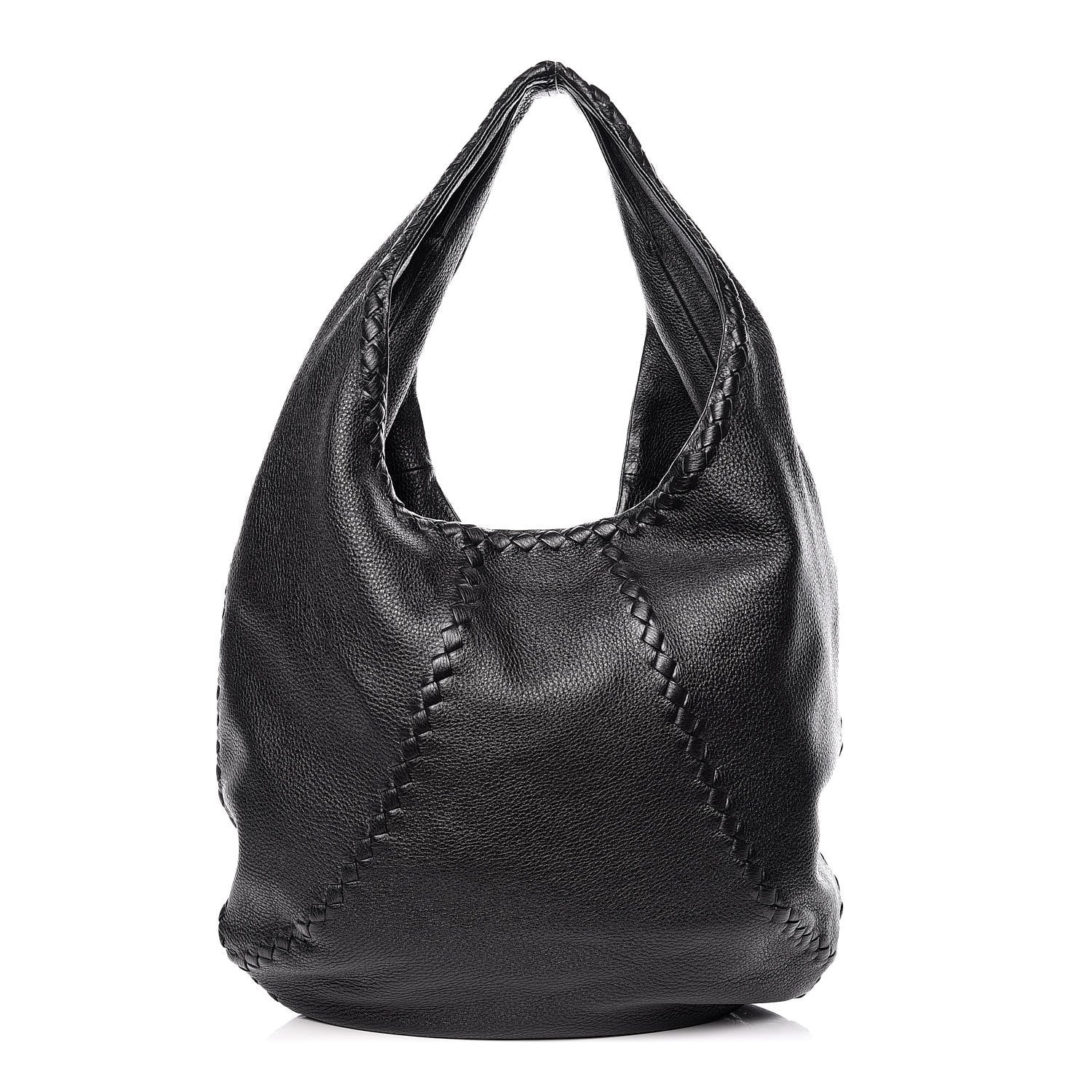 Bottega Veneta Cervo Deerskin Large Hobo Black 1 of 9