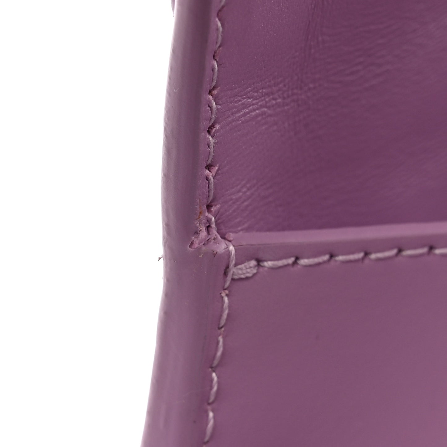 Shiny Box Calfskin Tonal B Small Hourglass Top Handle Bag Lilac
