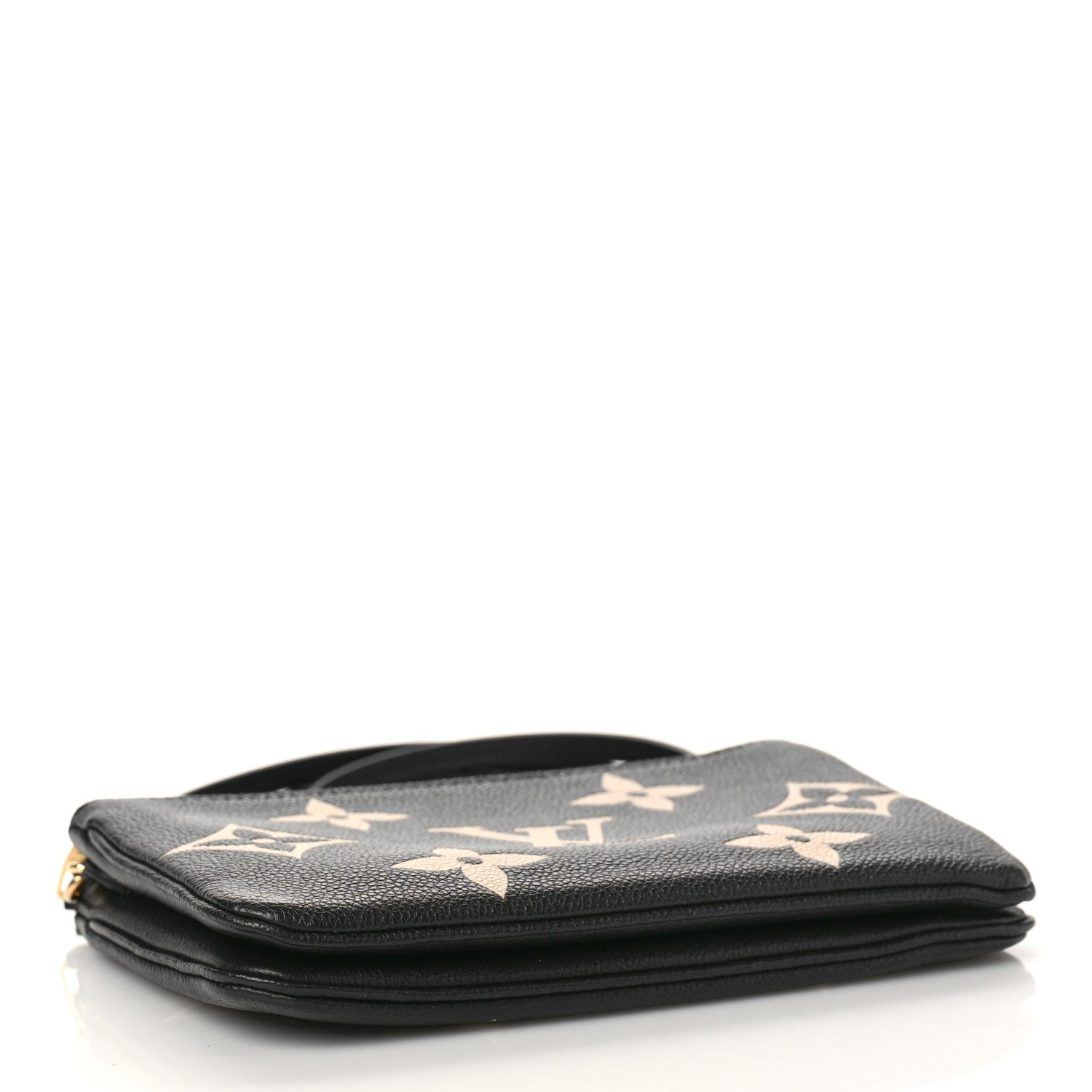 Louis Vuitton Empreinte Monogram Giant Double Zip Pochette Black Cream 4 of 8