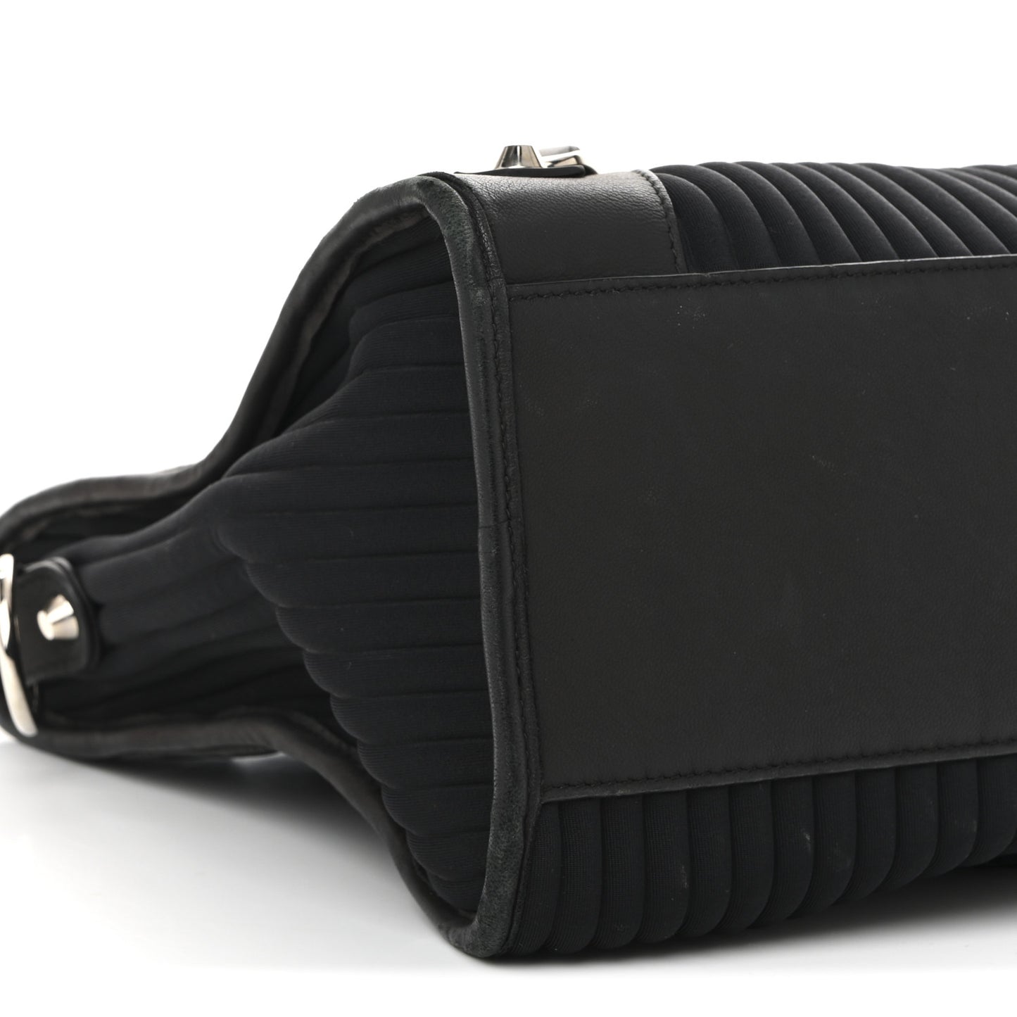 Ribbed Neoprene Classic Silver Hardware City Black