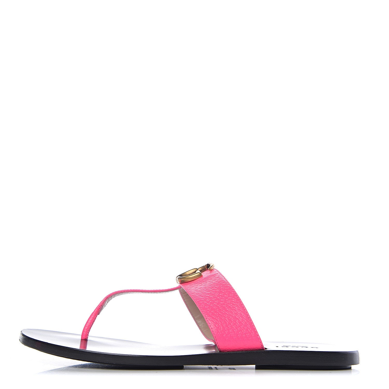 Gucci Calfskin GG Marmont Thong Sandals 37.5 Fuxia Fluo 1 of 9