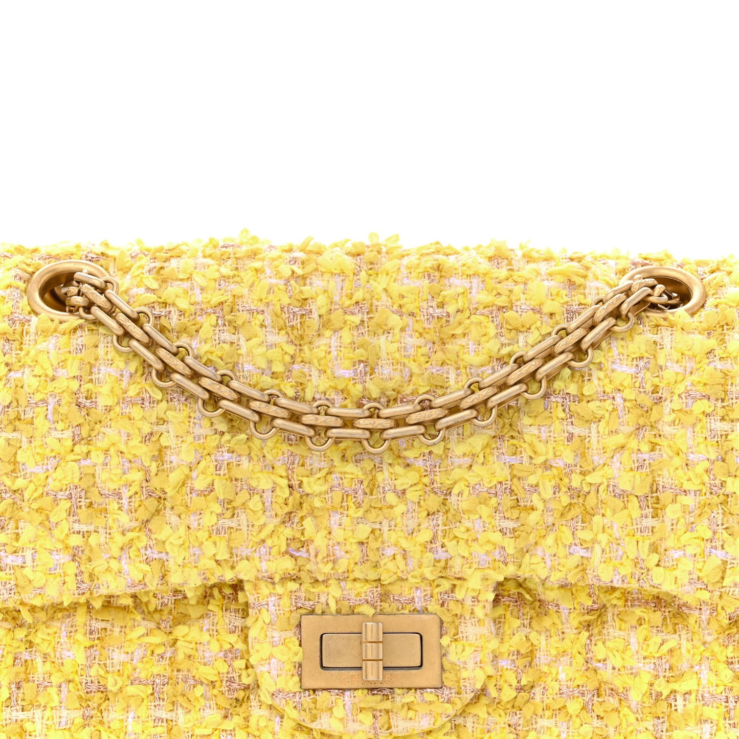 Tweed Quilted 2.55 Reissue Mini Flap Yellow