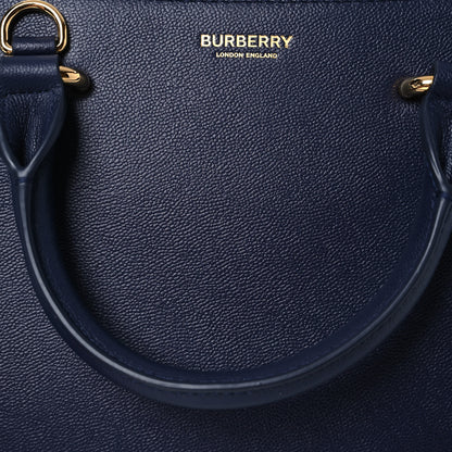 Burberry Calfskin Mega Check Mini Banwell Tote Dark Canvas Blue 10 of 13