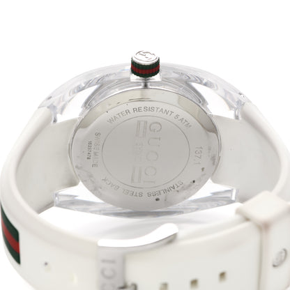 Gucci Stainless Steel Rubber 46mm Sync Web Quartz Watch White 4 of 7