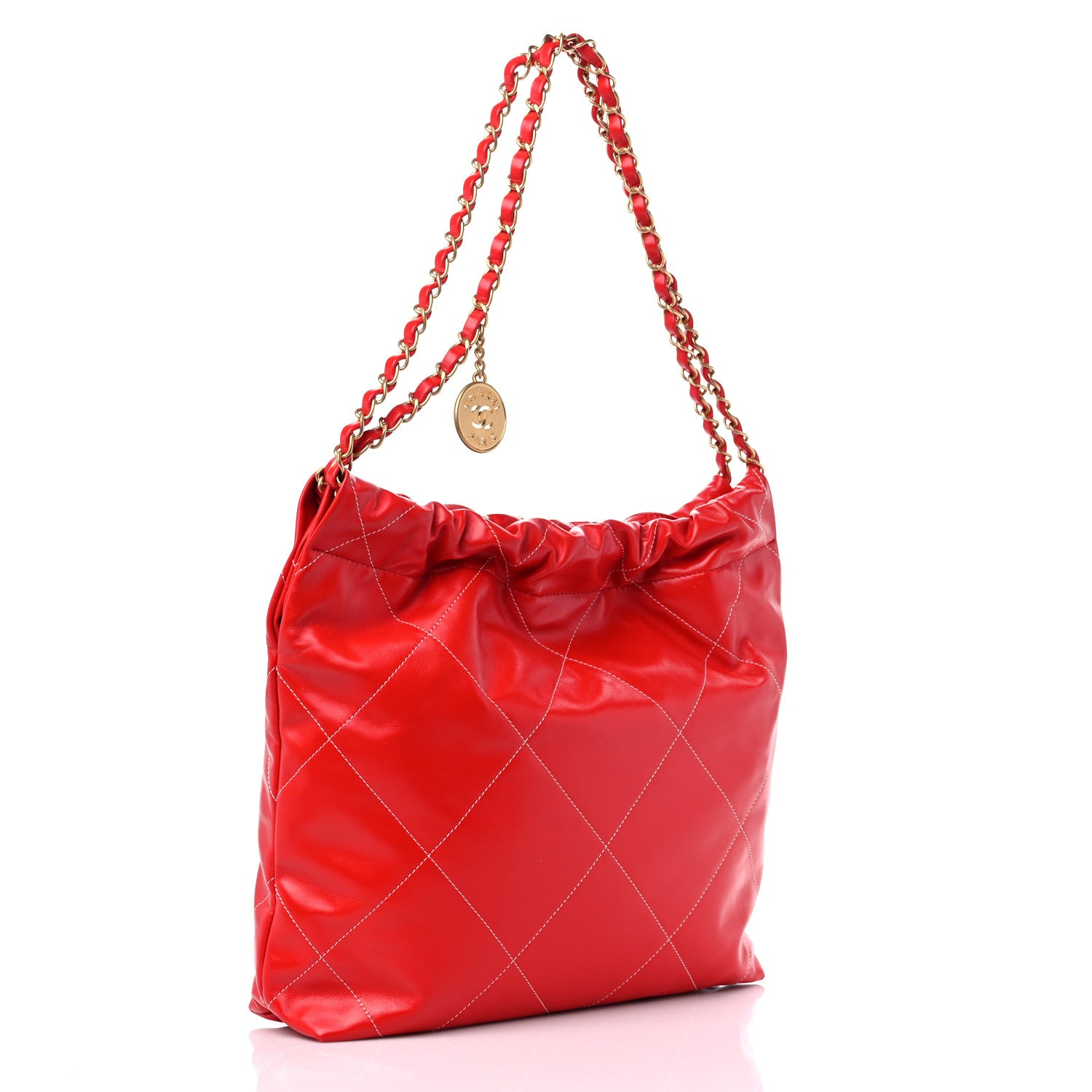 Chanel Shiny Calfskin Quilted Chanel 22 Red 4 of 10