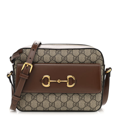 Gucci GG Supreme Monogram Small Horsebit 1955 Shoulder Bag Beige Brown Sugar 1 of 10