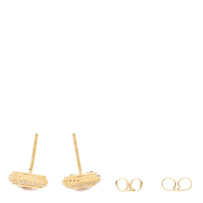 David Yurman 18K Yellow Gold Diamond Morganite 7mm Albion Earrings 3 of 5