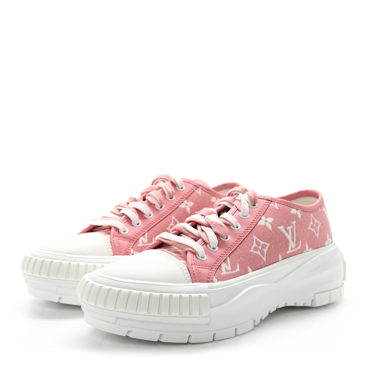 Louis Vuitton Denim Monogram Squad Sneakers 38 Pink 3 of 8