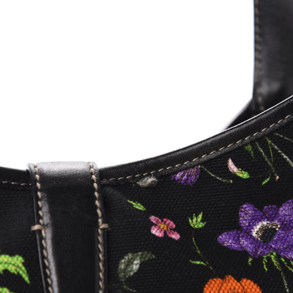 Gucci Canvas Floral Flora Medium Jackie O Bouvier Hobo Black 8 of 12