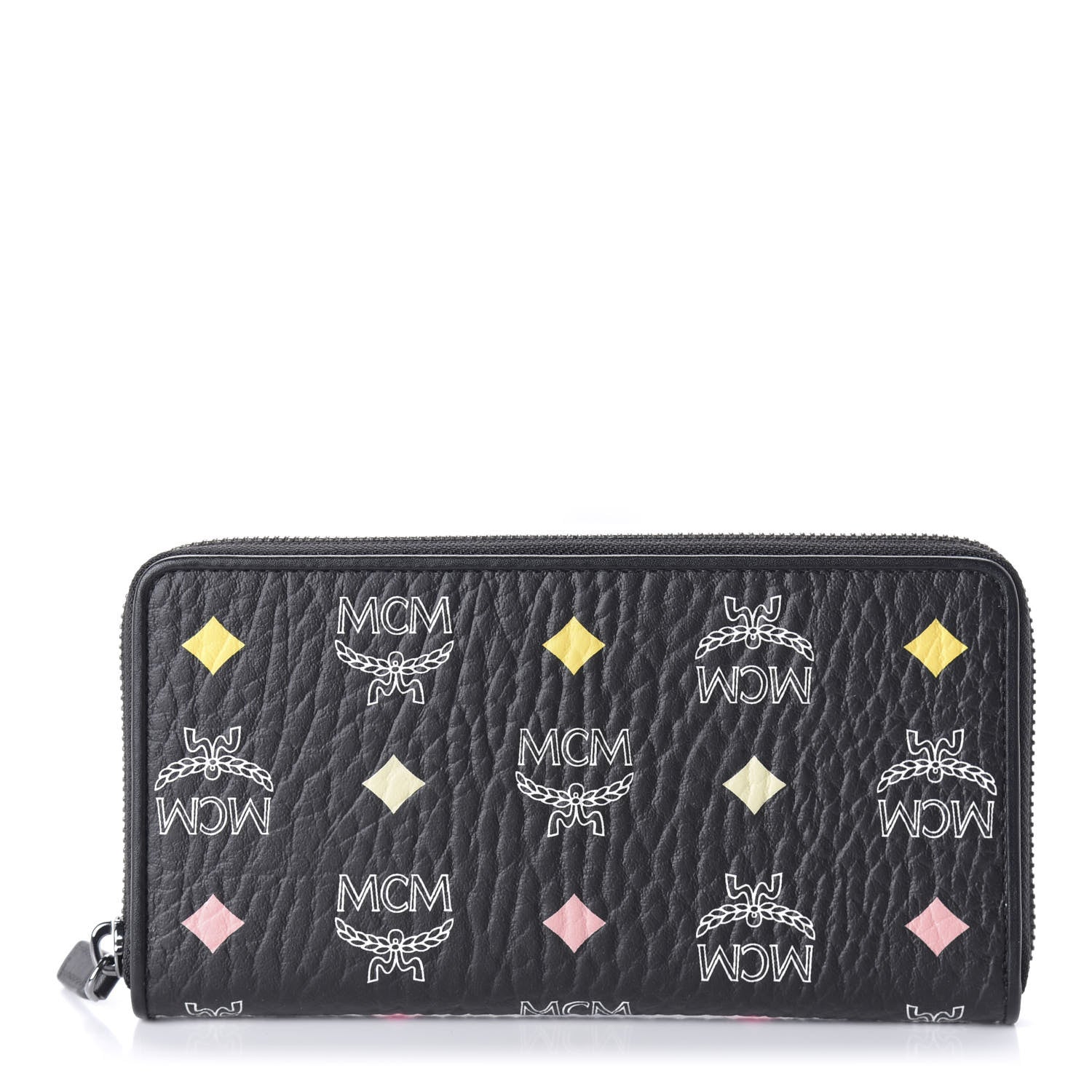 MCM Skyoptic Visetos Large Zip Around Wallet Black 1 of 10