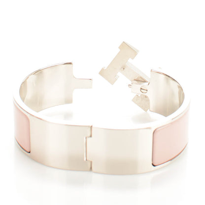 Hermes Enamel Wide Clic Clac H Bracelet PM Rose Poudre 4 of 5