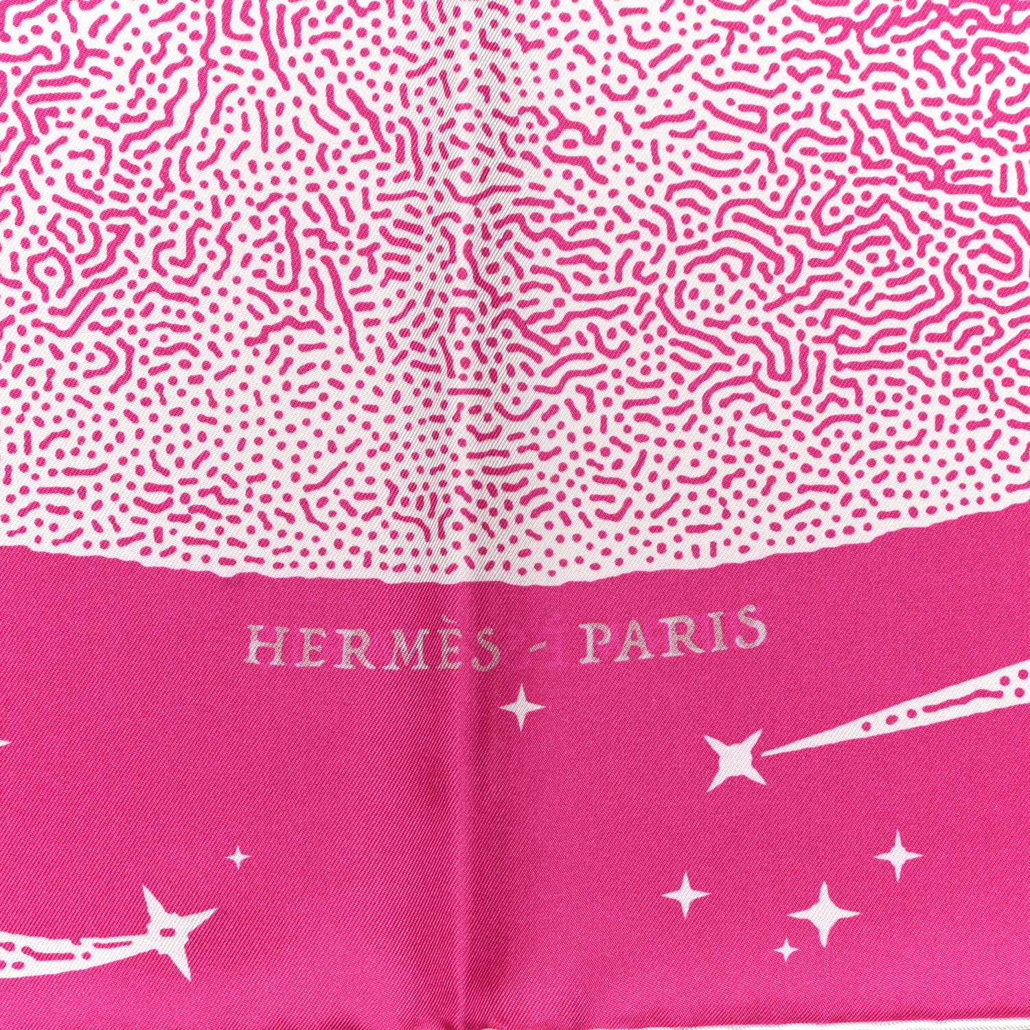 Hermes Silk Clair De Lune Double Face Scarf 90 Rose Vif White Rouge 3 of 10