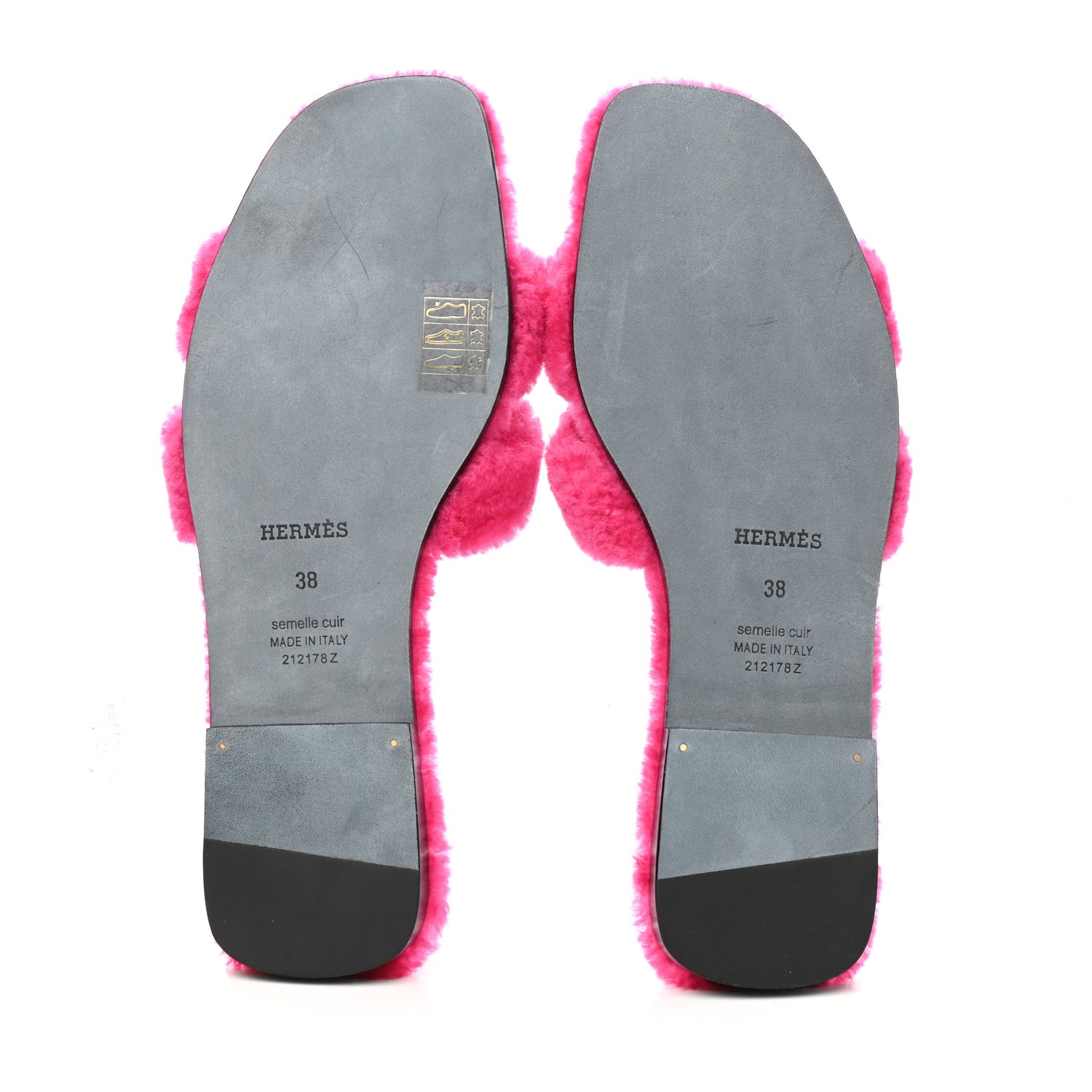 Hermes Woolskin Oran Sandals 38 Rose Fuchsia 5 of 7