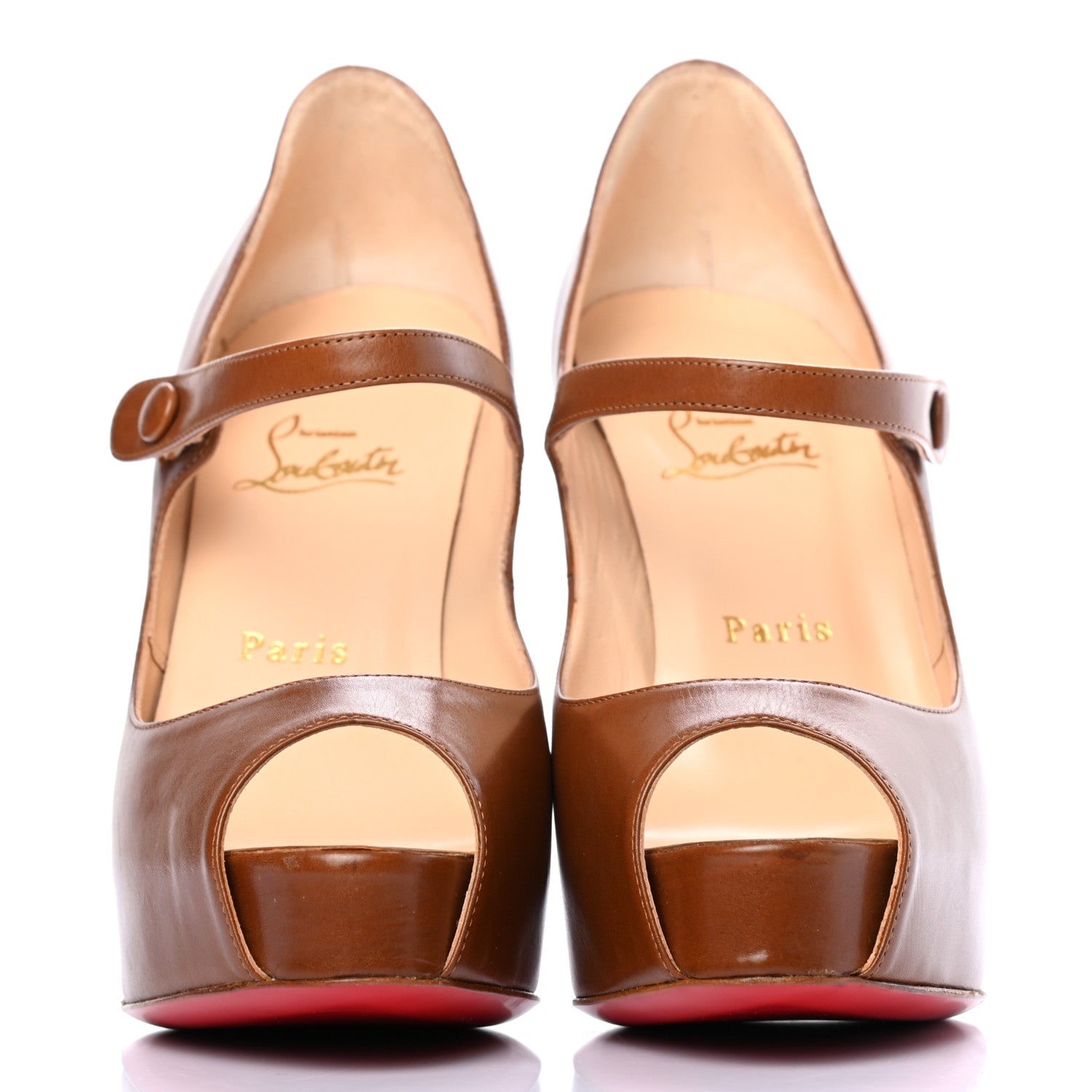 Christian Louboutin Calfskin Alta Iowa 120 Pumps 38.5 Marrone 2 of 7
