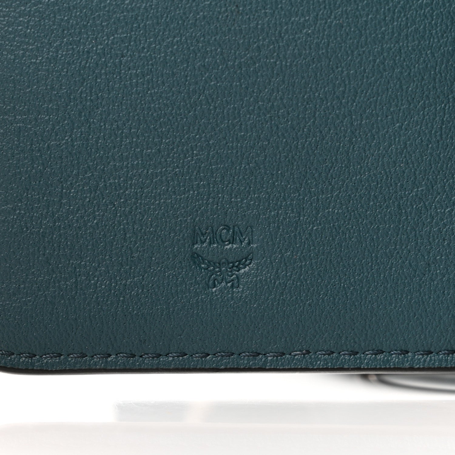 MCM Calfskin Ottomar Wallet On Chain Teal 6 of 10