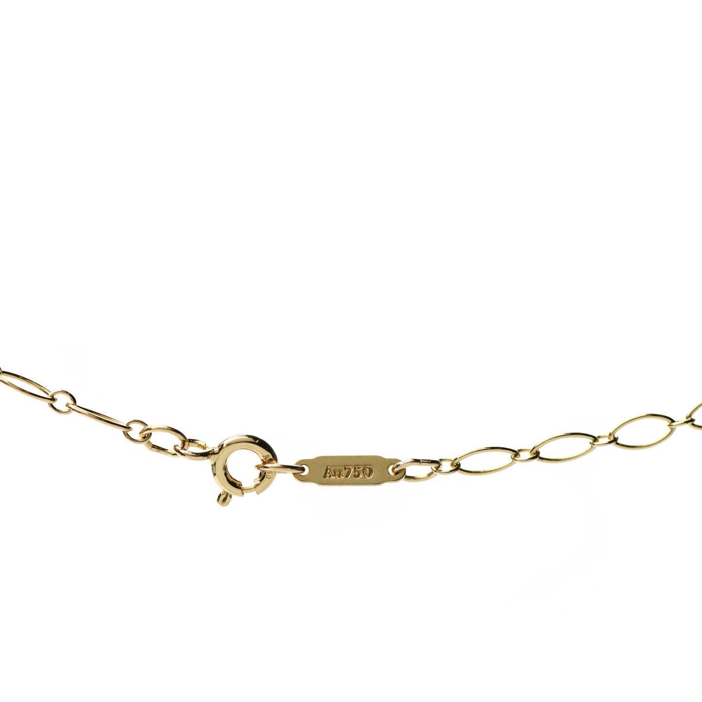 18K Yellow Gold Oval Link Chain Necklace 18"