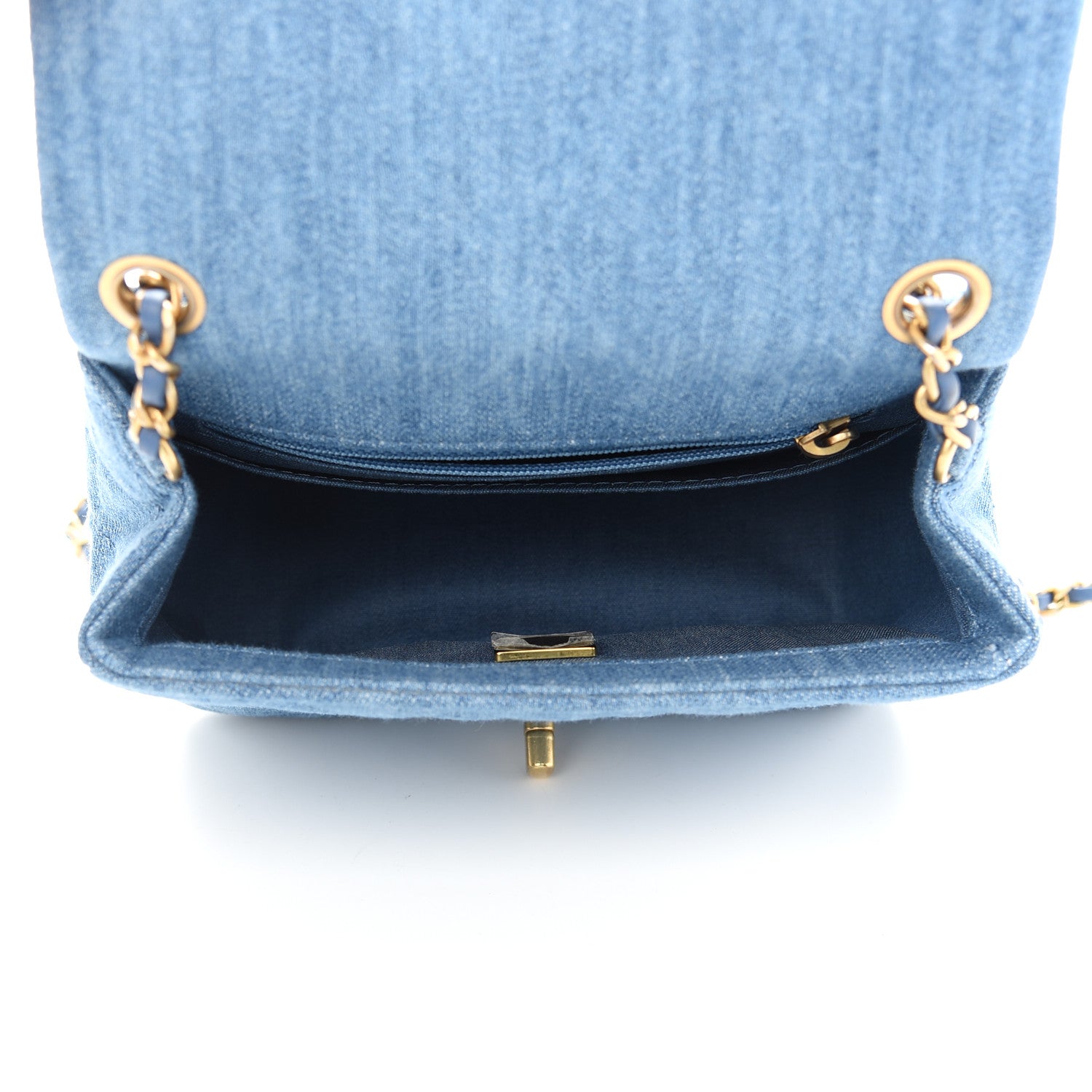 Chanel Denim Quilted Mini Pearl Crush Flap Blue 5 of 9