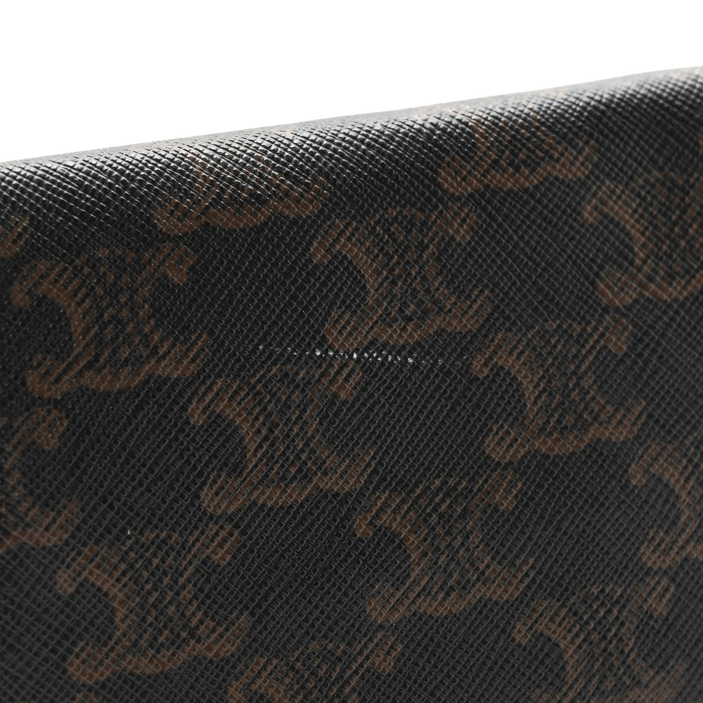 Lambskin Triomphe Canvas Embroidered Logo Clutch With Chain Tan