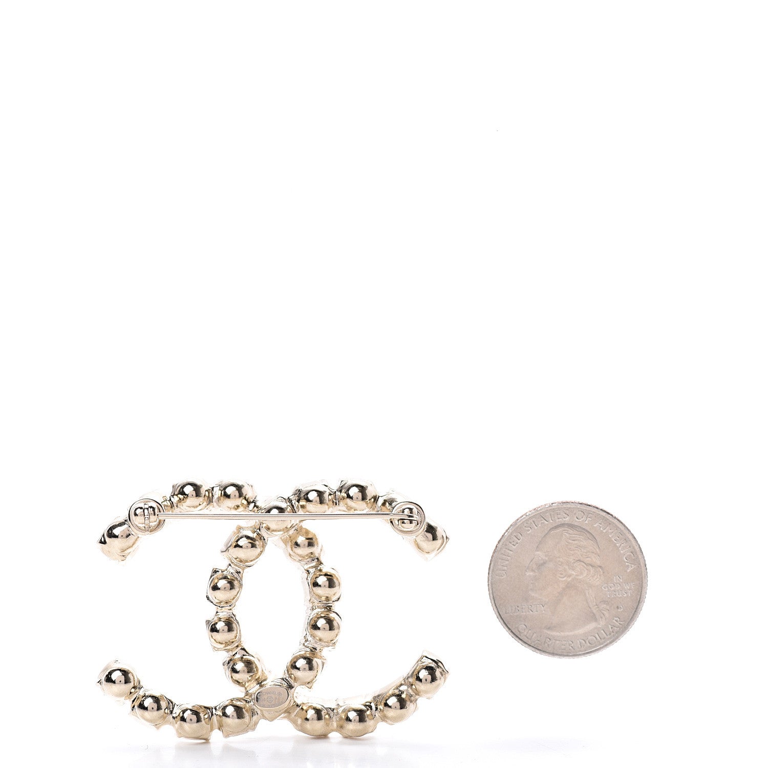 Chanel Crystal Coco's Pearls CC Brooch Gold 2 of 4