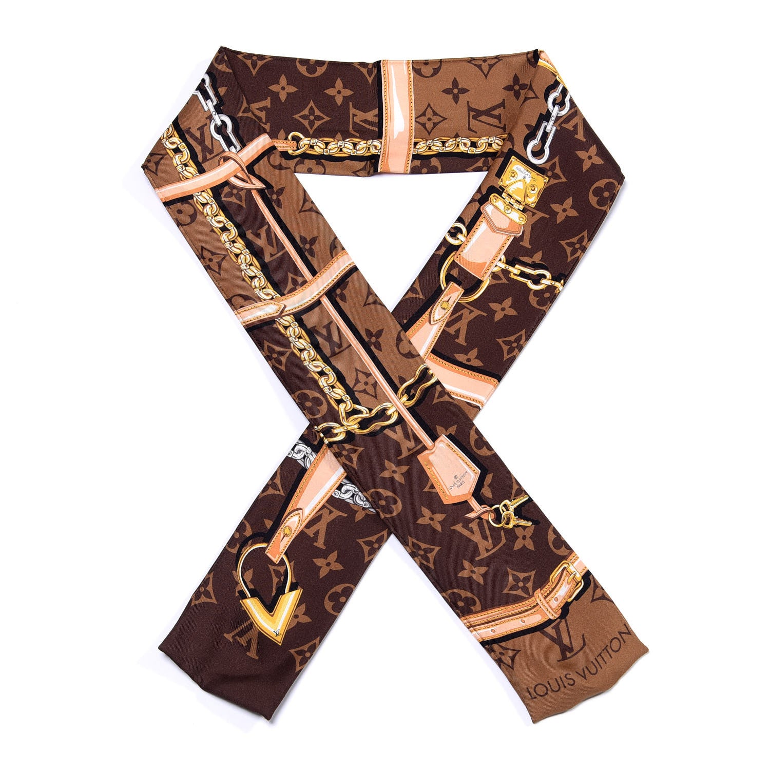 Louis Vuitton Silk Monogram Confidential Bandeau Brown 1 of 3