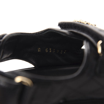 Chanel Grained Calfskin Velcro Dad Sandals 38.5 Black 8 of 10