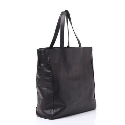 Saint Laurent Calfskin Suede North South Reversible Shopping Tote Black 2 of 10