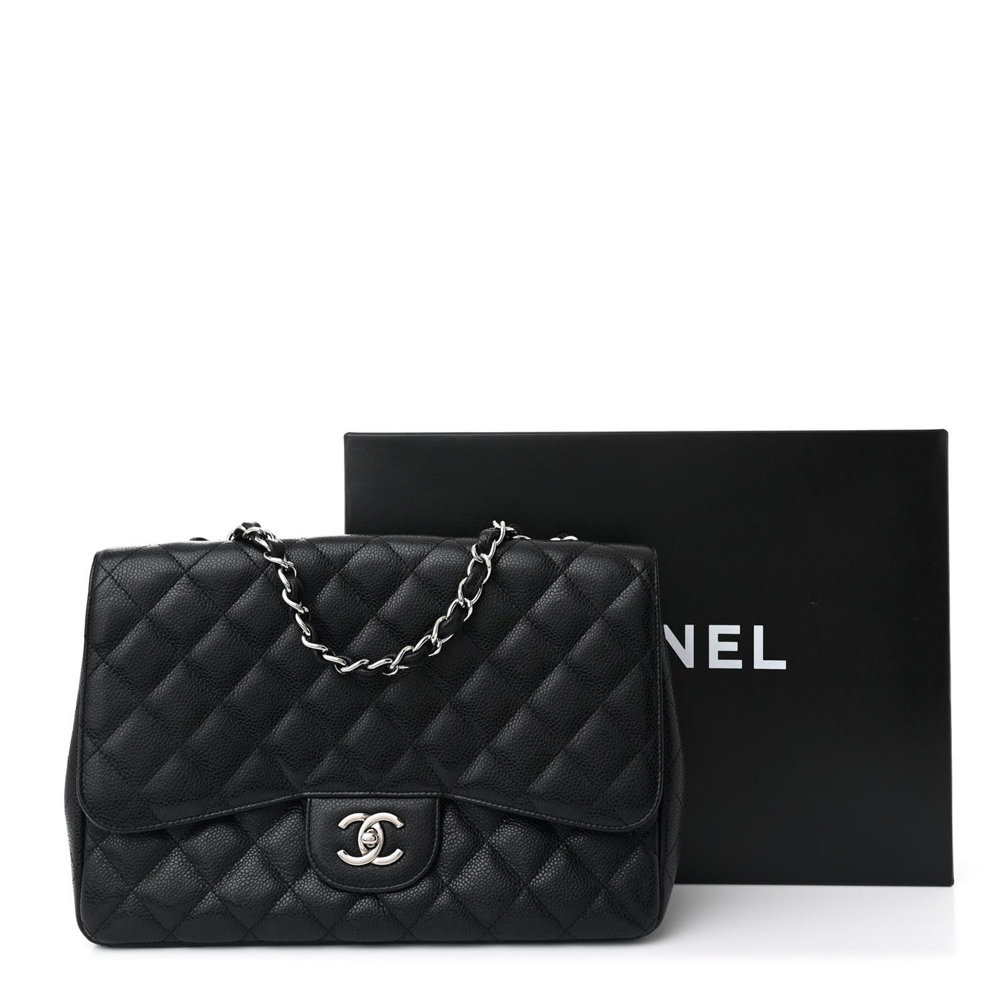 Caviar Quilted Jumbo Single Flap Black