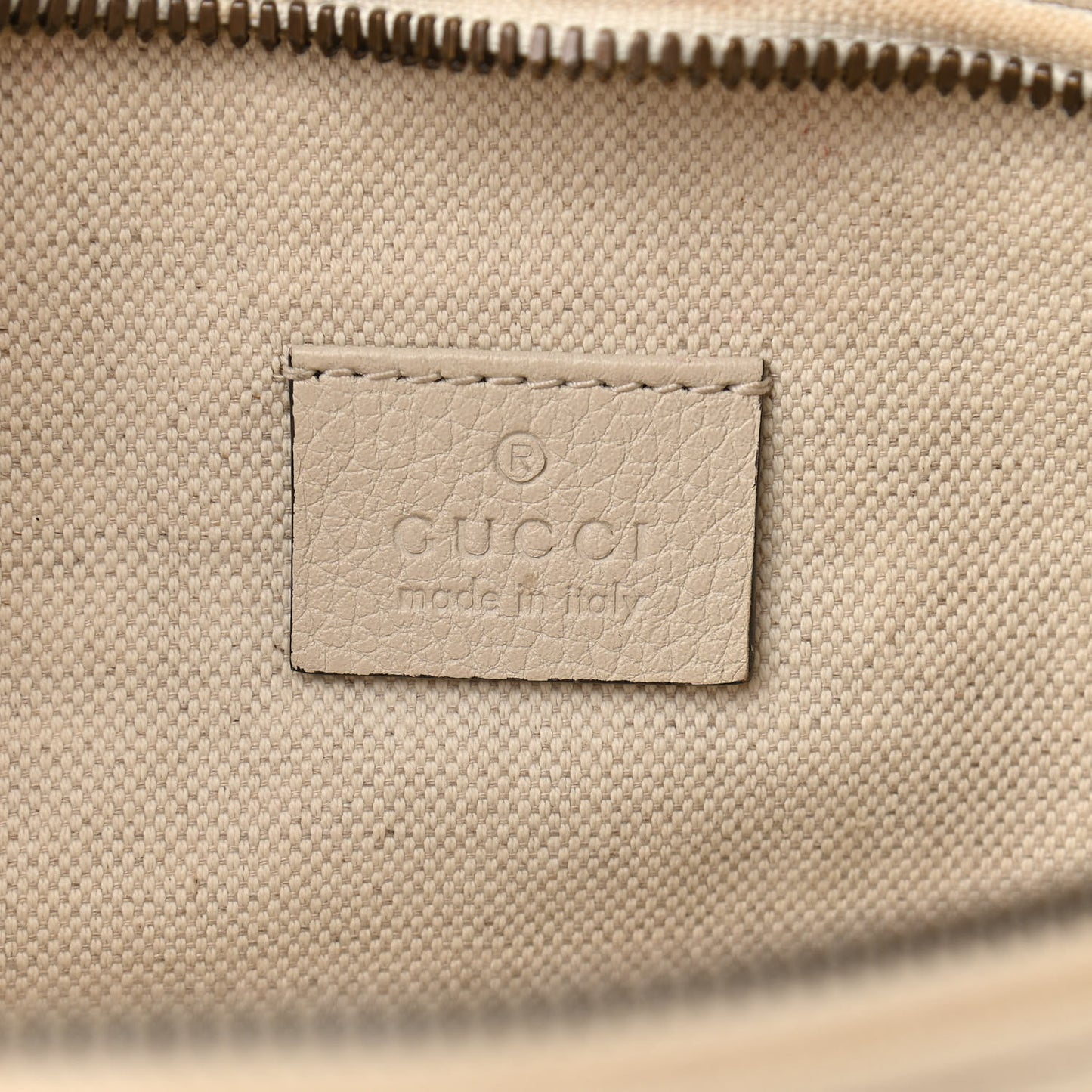 Grained Calfskin Logo Belt Bag White