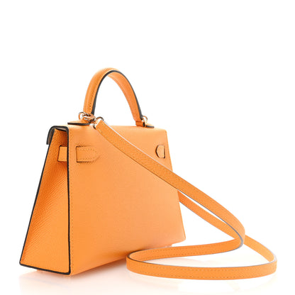 Hermes Epsom Horseshoe Mini Kelly Sellier 20 Jaune D'Or Bleu Glacier 3 of 11