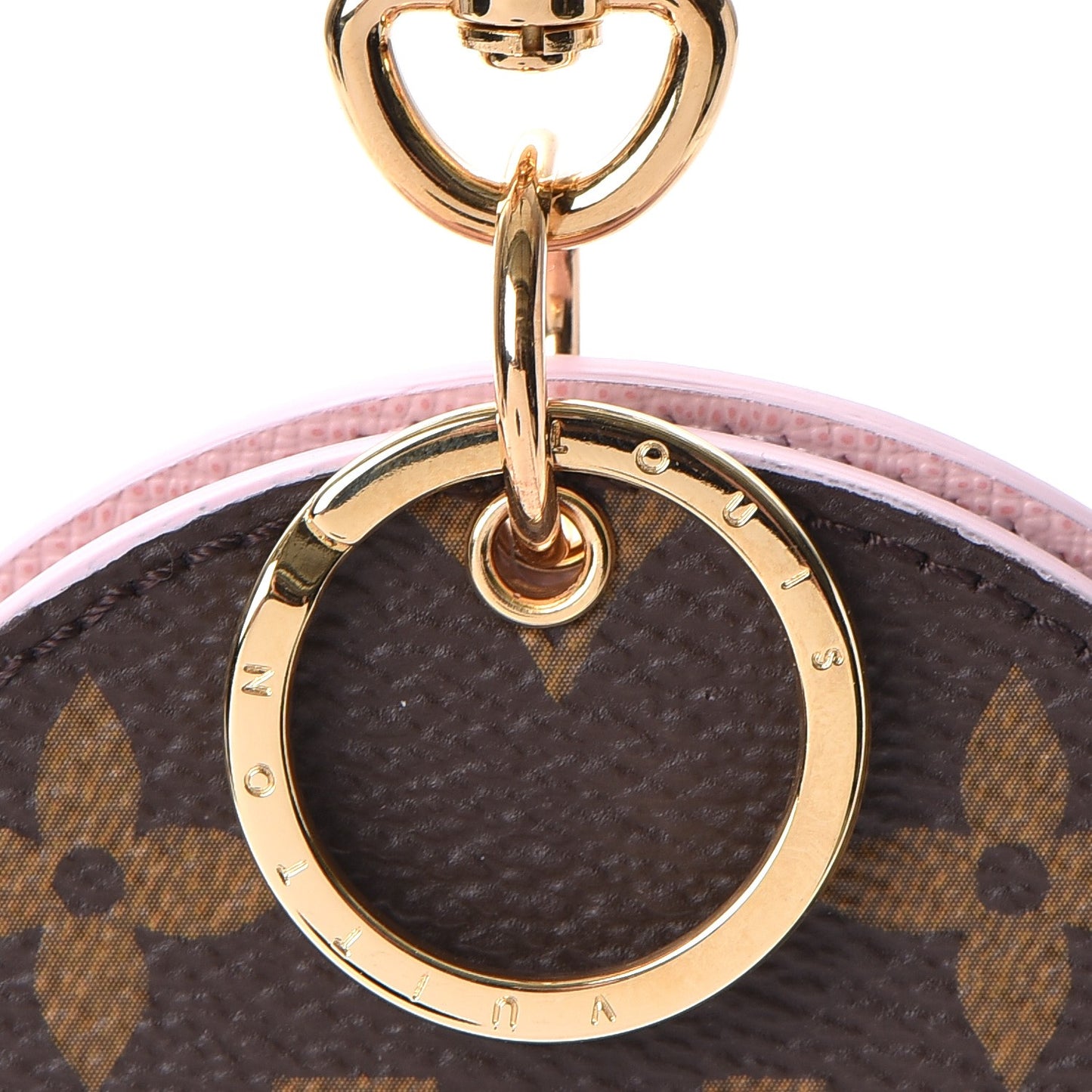 Monogram LV Mirror Bag Charm Key Holder Rose Ballerine
