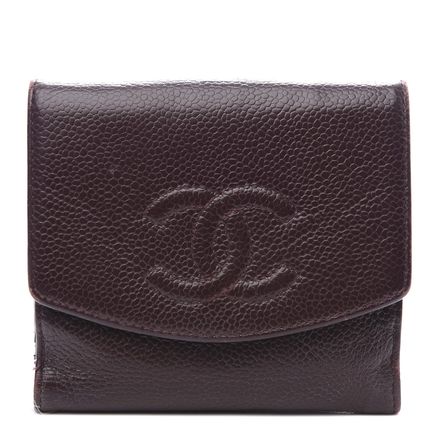 Chanel Caviar Timeless CC Compact Flap Wallet Burgundy 1 of 15