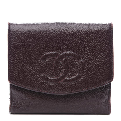 Chanel Caviar Timeless CC Compact Flap Wallet Burgundy 1 of 15