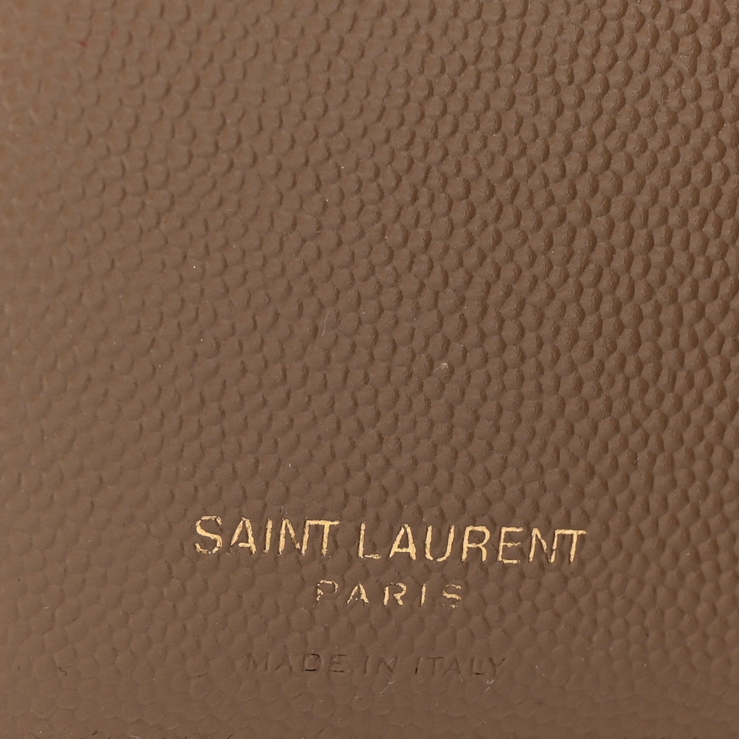 Saint Laurent Grain De Poudre Matelasse Chevron Monogram Zipped Two-Part Wallet Dark Latte 6 of 7