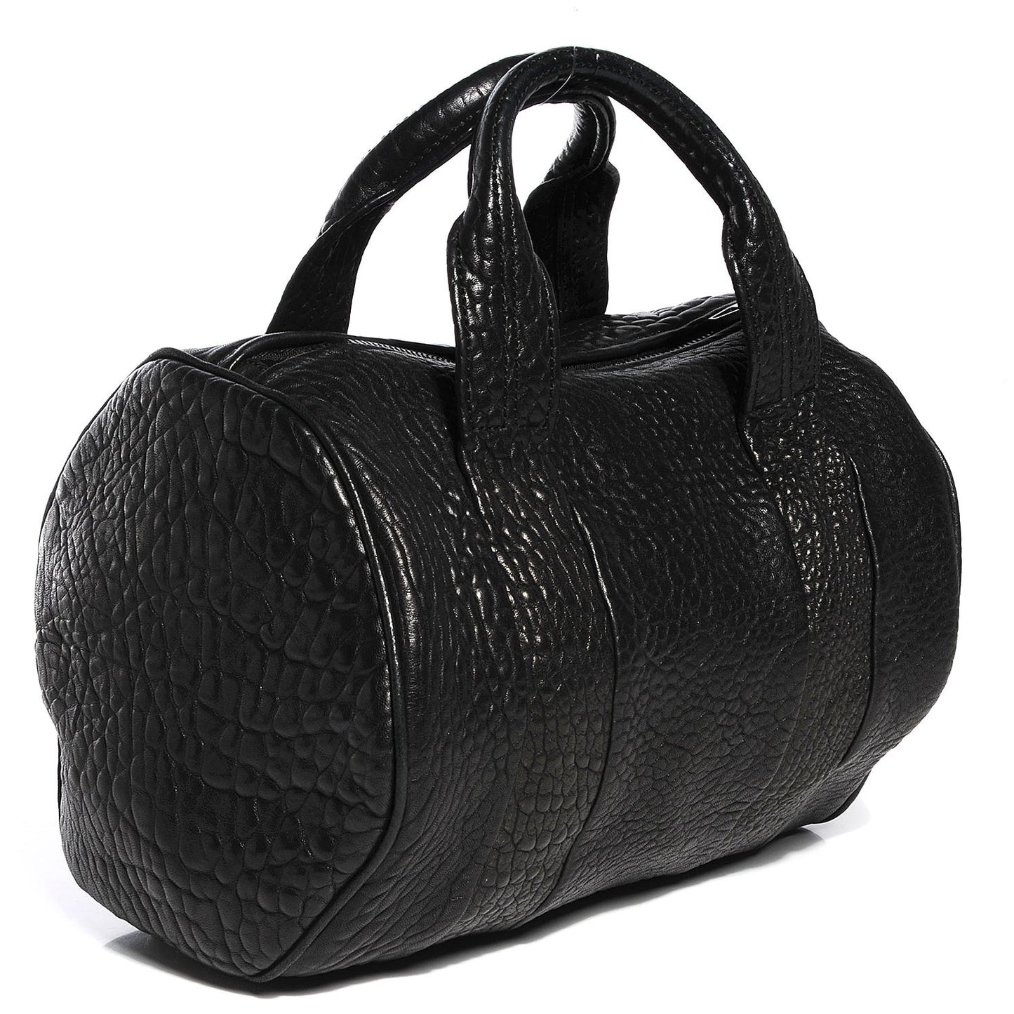 Pebbled Lambskin Rocco Black Matte Black Hardware