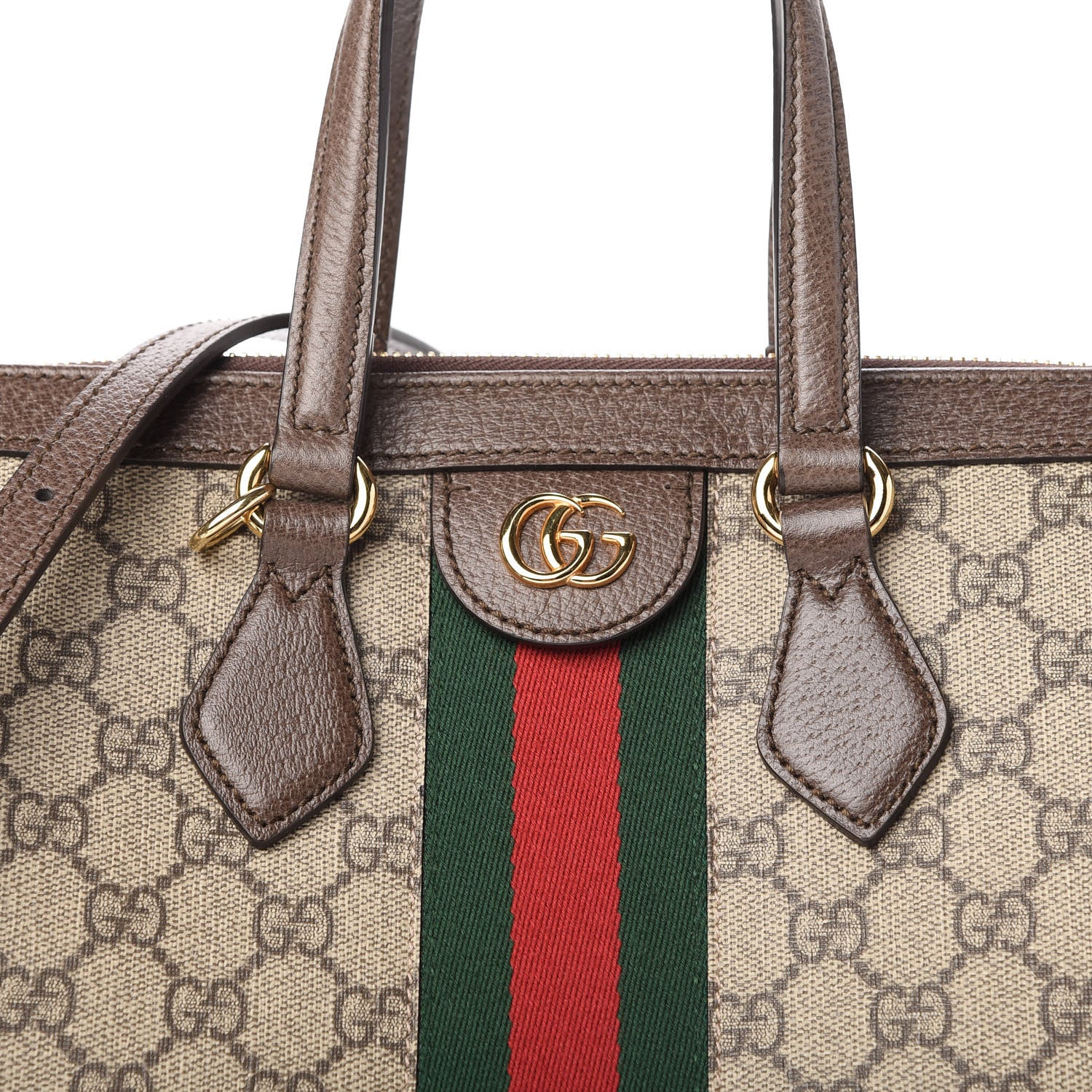 Gucci GG Supreme Monogram Web Medium Ophidia Tote Bag Brown 10 of 10