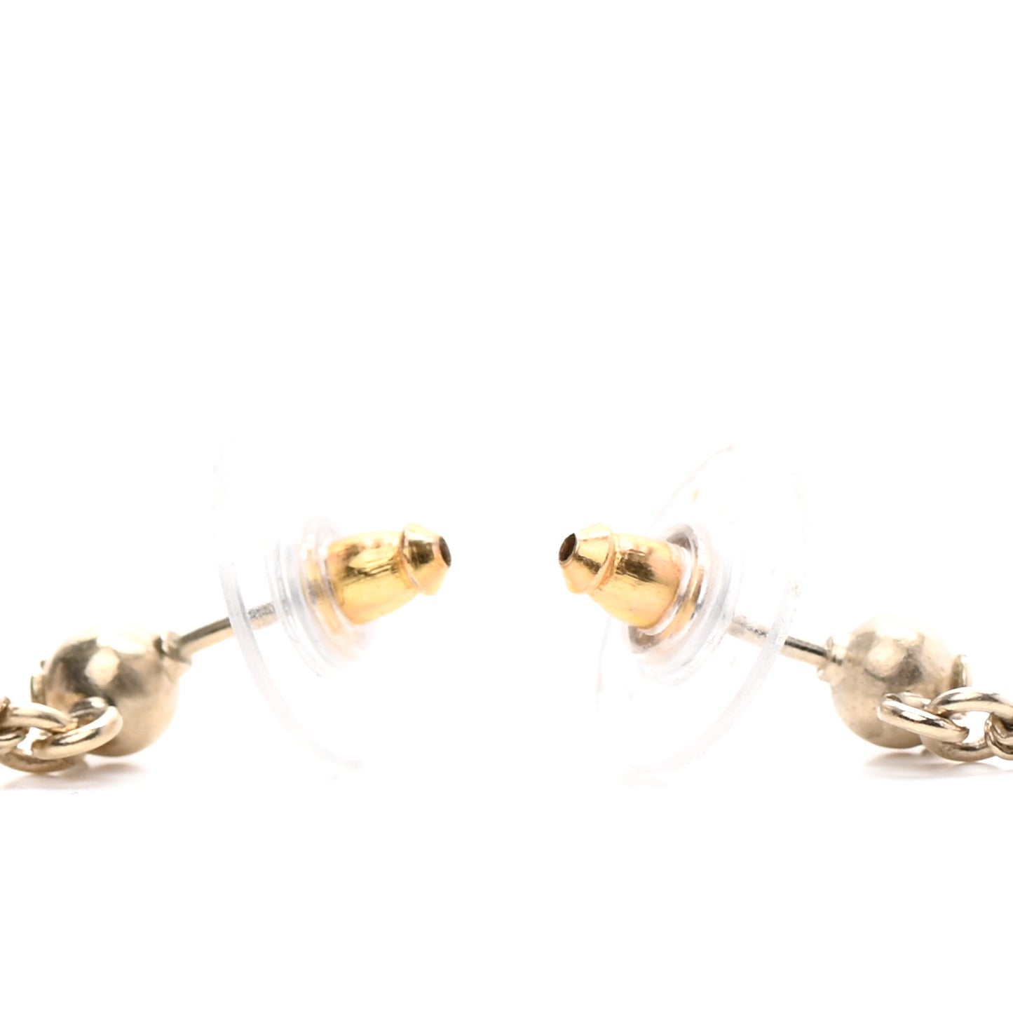 Medallion Clover CC Drop Earrings Light Gold