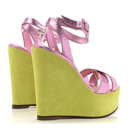 Christian Louboutin Metallic Nappa Supramariza 130 Wedge Sandals 39 Multicolor 5 of 10