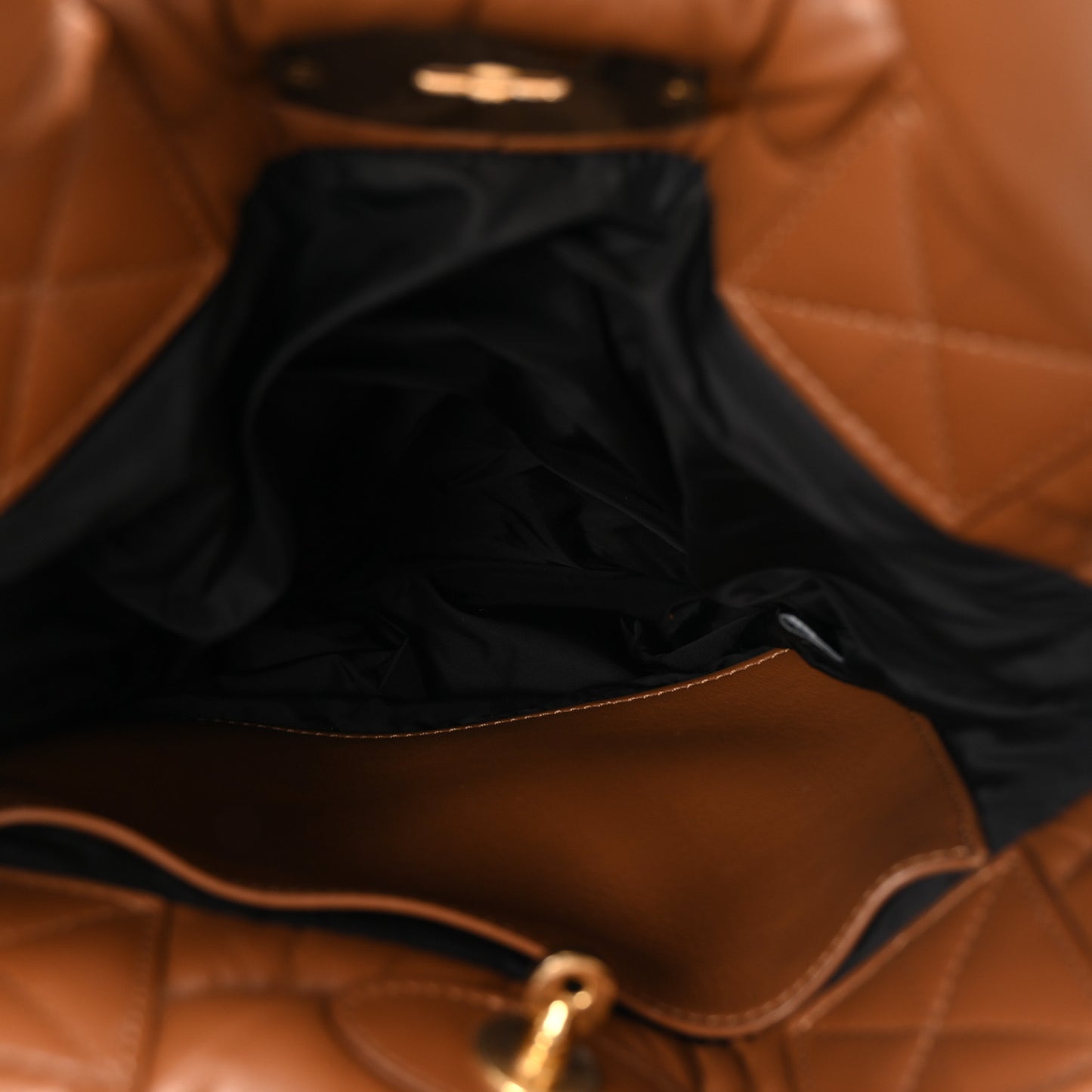 Nappa Pillow Quilted Big Softie Tote Tobacco Brown