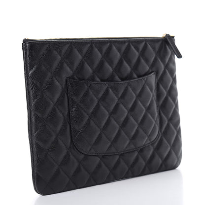 Chanel Caviar Quilted Medium French New Wave CC Pouch Black 3 of 8