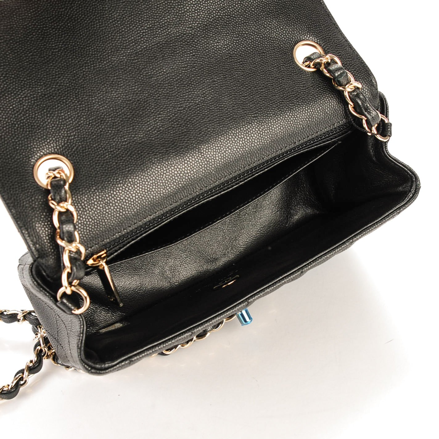 Caviar Quilted Mini Rectangular Flap Black